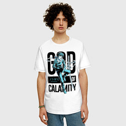 Футболка оверсайз мужская God of Calamity, цвет: белый — фото 2