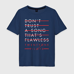 Футболка оверсайз мужская 21 Pilots: Don't Trust, цвет: тёмно-синий