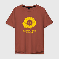 Футболка оверсайз мужская 21 Pilots: Sunflower, цвет: кирпичный