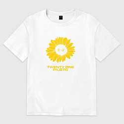 Футболка оверсайз мужская 21 Pilots: Sunflower, цвет: белый