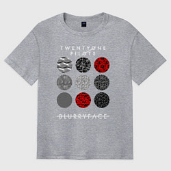 Футболка оверсайз мужская TOP: Blurryface, цвет: меланж