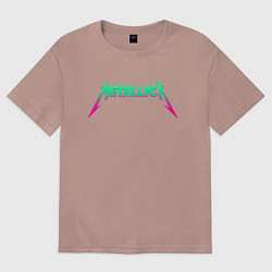 Футболка оверсайз мужская METALLICA, цвет: пыльно-розовый