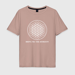 Футболка оверсайз мужская BRING ME THE HORIZON, цвет: пыльно-розовый