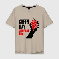 Футболка оверсайз мужская Green Day: American idiot, цвет: миндальный