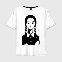 Футболка оверсайз мужская Wednesday Addams, цвет: белый