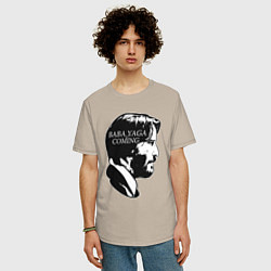 Футболка оверсайз мужская Baba Yaga is Coming, цвет: миндальный — фото 2