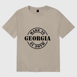 Футболка оверсайз мужская Made in Georgia (сделано в Грузии), цвет: миндальный