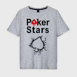 Футболка оверсайз мужская Poker Stars, цвет: меланж