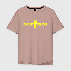Футболка оверсайз мужская BILLIE EILISH: Black Fashion, цвет: пыльно-розовый