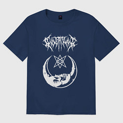 Футболка оверсайз мужская GHOSTEMANE НА СПИНЕ, цвет: тёмно-синий