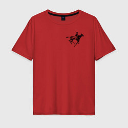 Футболка оверсайз мужская Всадник на коне, цвет: красный