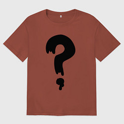 Футболка оверсайз мужская Знак Вопроса, цвет: кирпичный