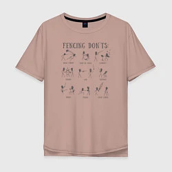 Мужская футболка оверсайз Fencing donts