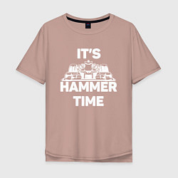 Футболка оверсайз мужская It's hammer time, цвет: пыльно-розовый