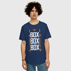 Футболка оверсайз мужская Box box box, цвет: тёмно-синий — фото 2