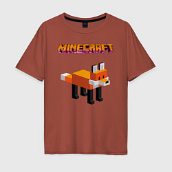 Мужская футболка оверсайз Minecraft - лиса