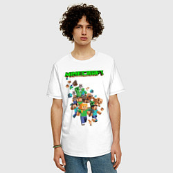 Футболка оверсайз мужская Minecraft, цвет: белый — фото 2