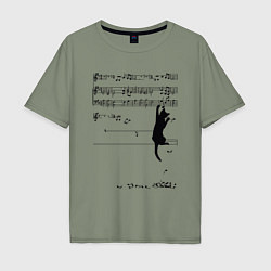Мужская футболка оверсайз Music cat