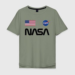 Футболка оверсайз мужская NASA НАСА, цвет: авокадо