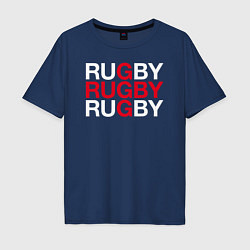 Футболка оверсайз мужская Rugby Регби, цвет: тёмно-синий