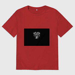 Мужская футболка оверсайз Движковый череп