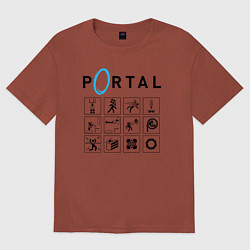 Футболка оверсайз мужская PORTAL, цвет: кирпичный