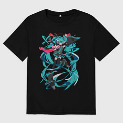 Футболка оверсайз мужская Hatsune Miku Expo, цвет: черный