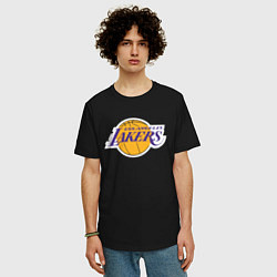 Футболка оверсайз мужская LA LAKERSспина, цвет: черный — фото 2