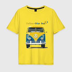 Мужская футболка оверсайз Я люблю вас Yellow-blue bus