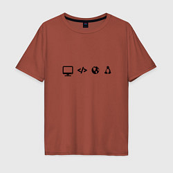 Мужская футболка оверсайз LINUX