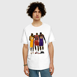 Футболка оверсайз мужская Kobe, Michael, LeBron, цвет: белый — фото 2