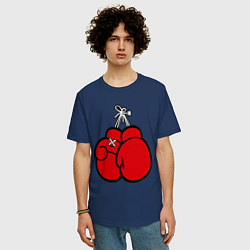 Футболка оверсайз мужская Боксерские перчатки, цвет: тёмно-синий — фото 2