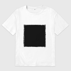 Футболка оверсайз мужская ЧЕРНЫЙ КВАДРАТ, цвет: белый