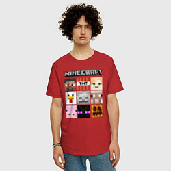 Футболка оверсайз мужская MINECRAFT, цвет: красный — фото 2