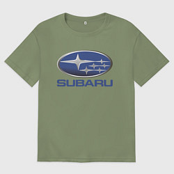 Футболка оверсайз мужская SUBARU, цвет: авокадо