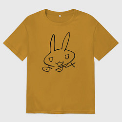 Футболка оверсайз мужская Подпись Наначи, цвет: горчичный