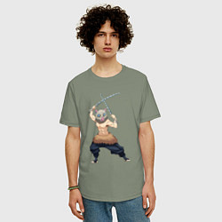 Футболка оверсайз мужская KIMETSU NO YAIBA, цвет: авокадо — фото 2