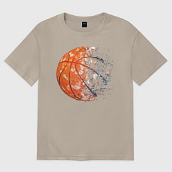 Футболка оверсайз мужская BasketBall, цвет: миндальный