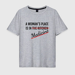 Футболка оверсайз мужская Женщина в медицине, цвет: меланж