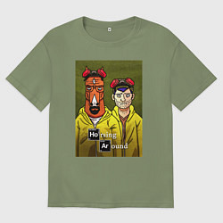 Футболка оверсайз мужская BoJack Horseman, цвет: авокадо