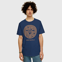 Футболка оверсайз мужская Westworld labyrinth, цвет: тёмно-синий — фото 2
