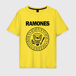 Футболка оверсайз мужская RAMONES, цвет: желтый