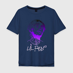 Футболка оверсайз мужская Lil peep, цвет: тёмно-синий
