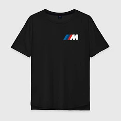 Футболка оверсайз мужская BMW M LOGO 2020, цвет: черный