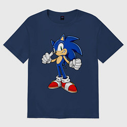 Футболка оверсайз мужская Sonic, цвет: тёмно-синий