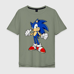 Футболка оверсайз мужская Sonic, цвет: авокадо
