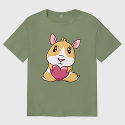 Футболка оверсайз мужская Морская Свинка, цвет: авокадо