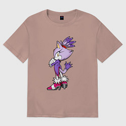 Футболка оверсайз мужская SONIC Кошка Блейз, цвет: пыльно-розовый