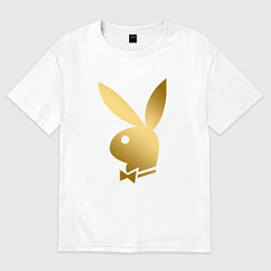 Футболка оверсайз мужская PLAYBOY GOLD, цвет: белый
