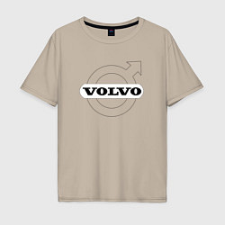 Футболка оверсайз мужская VOLVO, цвет: миндальный